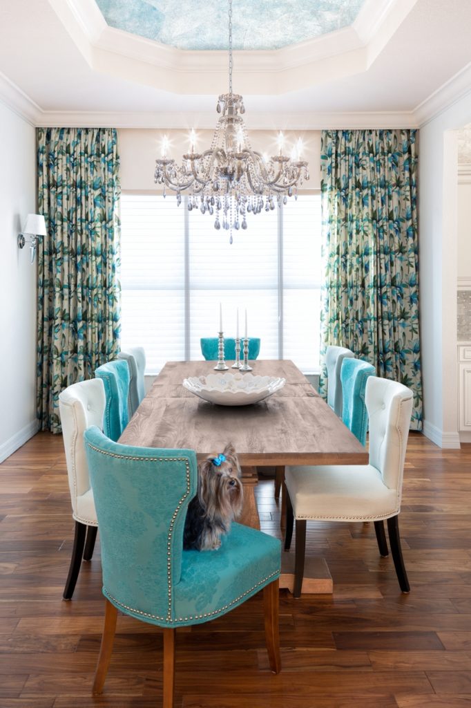 colorful dining room from Brookfield interior designer